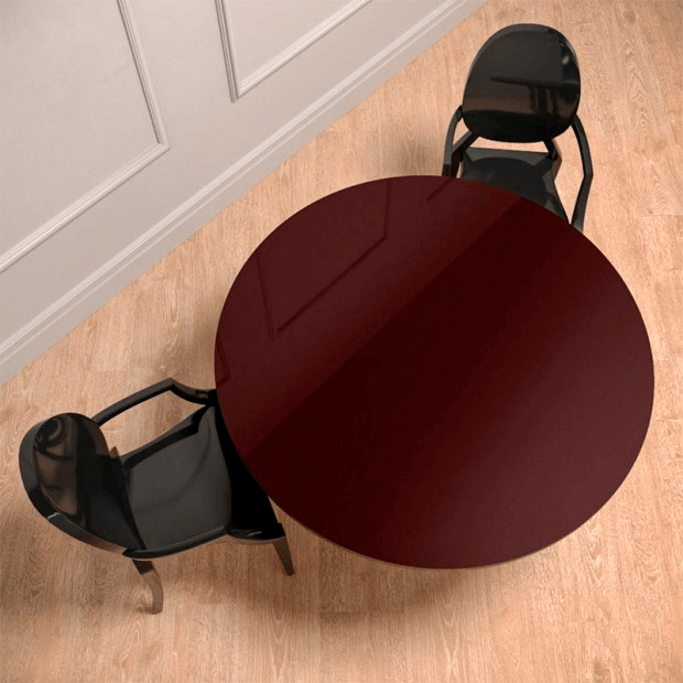 Стол со столешницей бордового цвета D 120 см