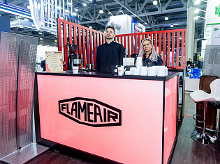 Кофейный бар на стенде компании FLAMEAIR
