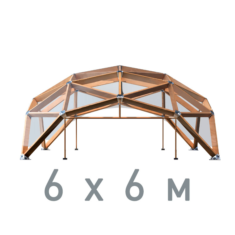 Деревянный прозрачный шатёр 6х6 м