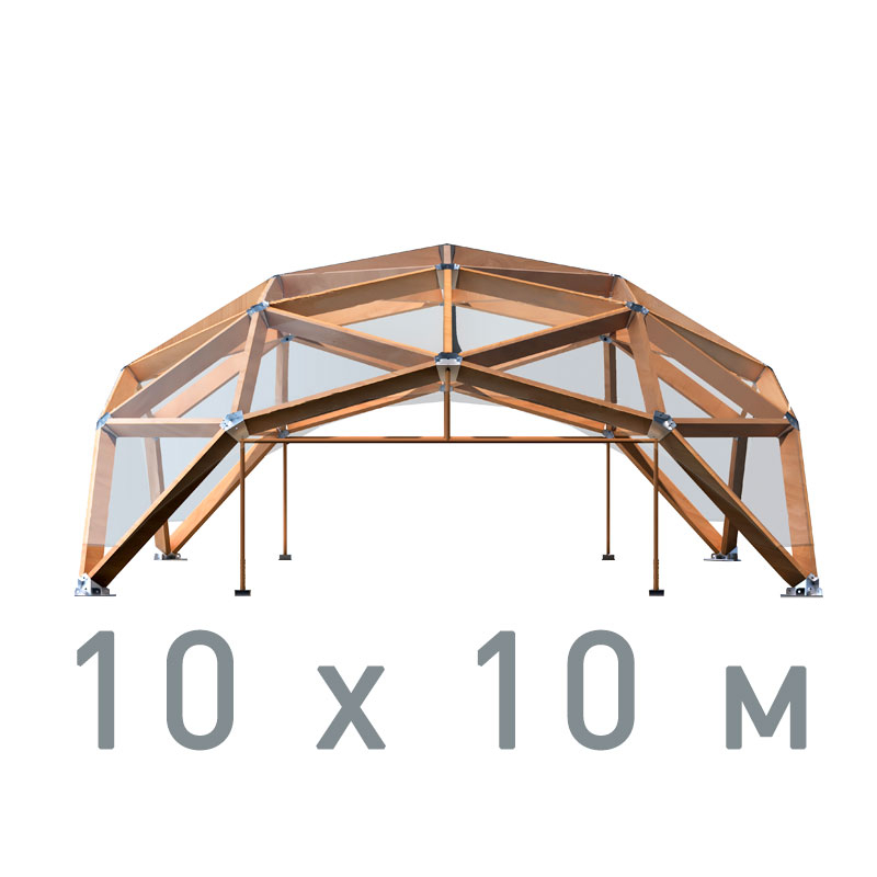 Деревянный прозрачный шатёр 10х10 м