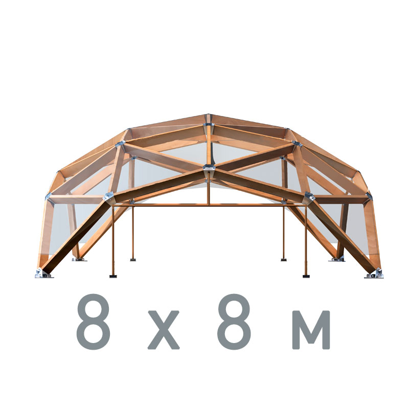 Прозрачный деревянный шатер (64м2)